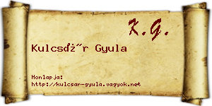 Kulcsár Gyula névjegykártya