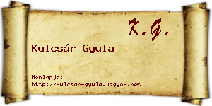 Kulcsár Gyula névjegykártya