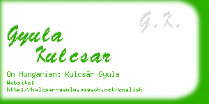 gyula kulcsar business card