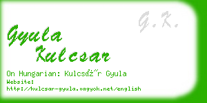 gyula kulcsar business card